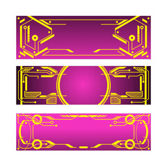 futuristic frame,set of banners with elements 