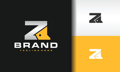 letter Z scoop bulldozer logo