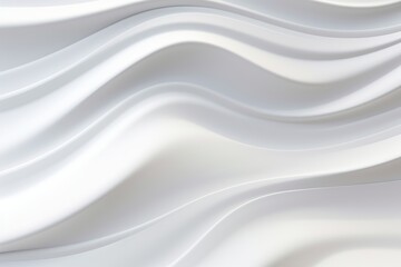 Fototapeta premium White abstract background, bas-relief of smooth curved lines made of plaster, paper. Wavy organic texture. Clean simple website design, wallpaper.