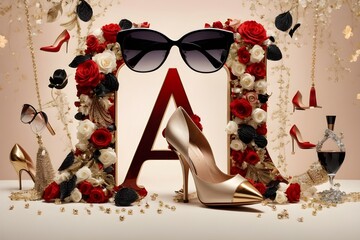 Fashioning the Uppercase A-Unleash the artistic fusion of symbols synonymous with the fashion industry to craft a captivating uppercase A. 