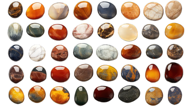 Set of Light Stone pattern isolated on white png transparent background