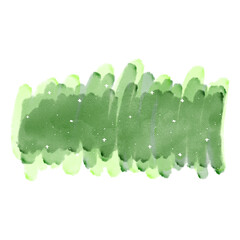 Beautiful green watercolor decoration, hand drawn