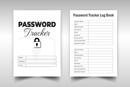 Password tracker logobook kdp interior template design
