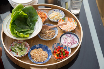 cuisine and table setting during a Jewish festival