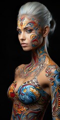 canvas of beauty: a woman's captivating portrait with body art