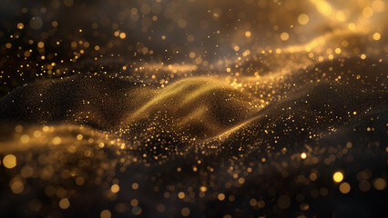 Golden Elegance: A Symphony of Gold Particles and Powder - obrazy, fototapety, plakaty
