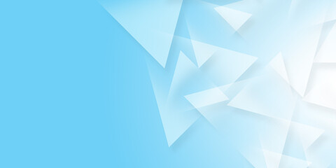 Triangles geometry Pastel color, and copy space or empty. light blue wallpaper. Template for a website, cover, and background design.