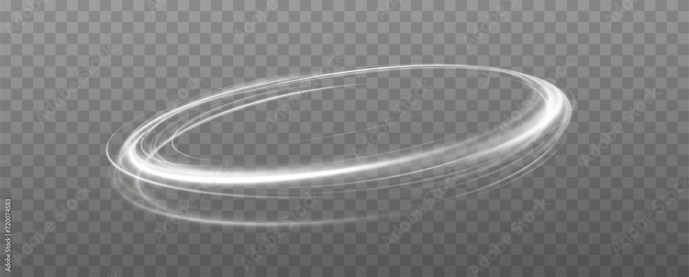Poster light white twirl. curve white line light effect.smooth holiday light line with lighting effects. li