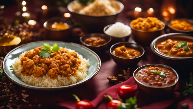 Indian cuisine platter.