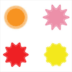 Starburst badge shape, burst wave star, price label sticker 5 6 0 