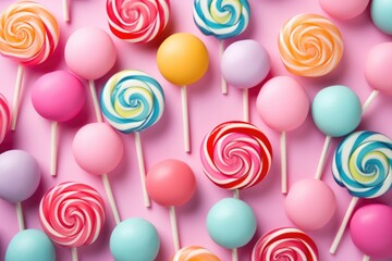 Fototapeta na wymiar Lollipops pattern background.