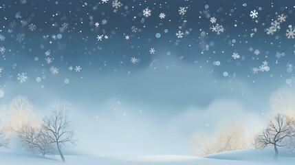 Wonderful scene formed by snowflakes, winter background