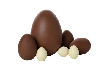PNG,Chocolate eggs, isolated on white background