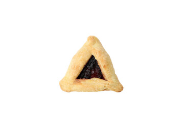 PNG, a traditional cookie for the holiday of Purim, isolated on a white background.