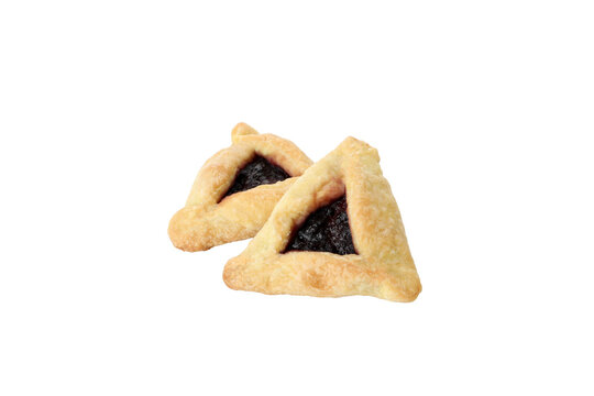 PNG, a traditional cookie for the holiday of Purim, isolated on a white background.