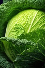 Fototapeta premium Detailed close-up image of one cabbage. Full frame