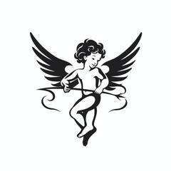 vector illustration of cupid for valentine´s day