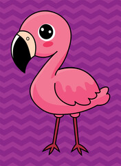 Flamingo illustration vector, background, pattern, fabric texture