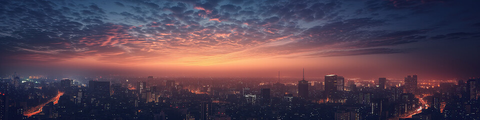 Fototapeta premium sunset over the city