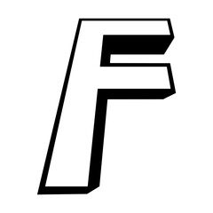 Logo letter f tall slender font letter f perspective height