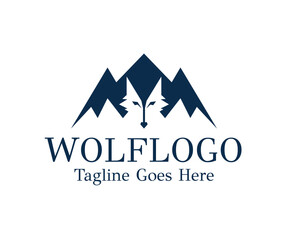 Wolf modern logo creative business logo with mountain symbol.