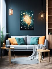 Galaxy Star Designs: Abstract Celestial Constellations Canvas Print