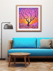 Morphing Horizons: Abstract Psychedelic Landscape Print - Mind Trip Awakening