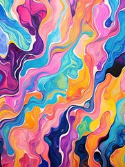 Fototapeta premium Abstract Psychedelic Patterns - National Park Art Print: Vibrant Vistas and Wild Patterns