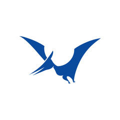 illustration of a blue flying Pterodactyl © Ibnu
