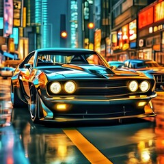 car in the night city