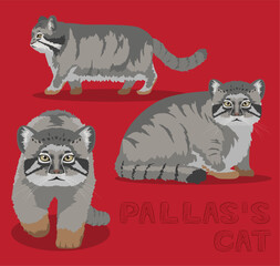 Pallas's Cat Cartoon Vector Illustration