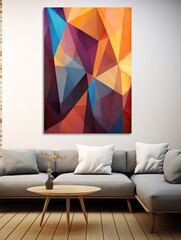 Colorful Geometric Murals Canvas Print Landscape: Vibrant Bold Geometry Art