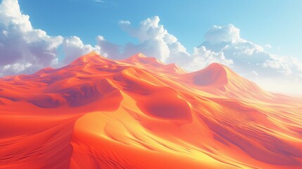 an abstract desert landscape with shifting sand dunes and mirage-like optical illusions. 