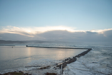 Half Moon Bay Harbor, Mavericks Surf, Sunrise, Early Morning, Oceanfront, Coastal, Harbor Views