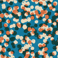 Indigo Polka dots block print in traditional Japanese kimono style seamless pattern. High quality photo - 720093736