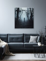 Dark Forest Gothic Views Canvas Print: Haunting Tree Silhouettes