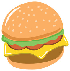 Illustration of a cartoon burger