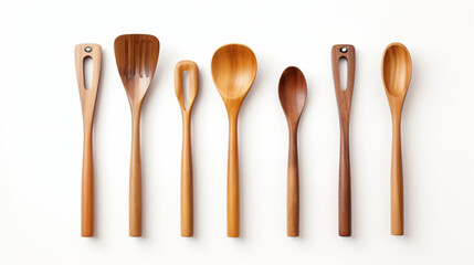 A set of kitchen utensils with a wooden handle