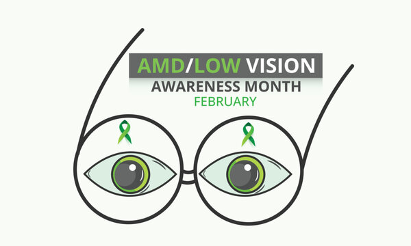 AMD Low vision awareness month. background, banner, card, poster, template. Vector illustration.