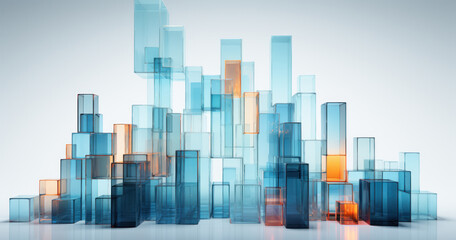 Obraz premium A wallpaper with colorful blocks symbolizes the structure of a business company, highlighting the multitude of components and the importance of each, generative AI