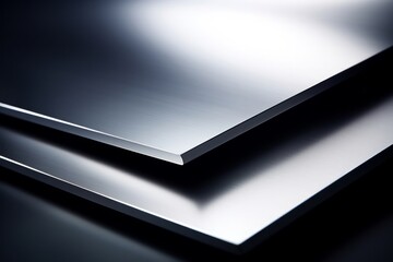 Sleek Modern Metal Sheets on a Dark Background