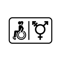 Restroom pictogram, wc symbol, bathroom door label