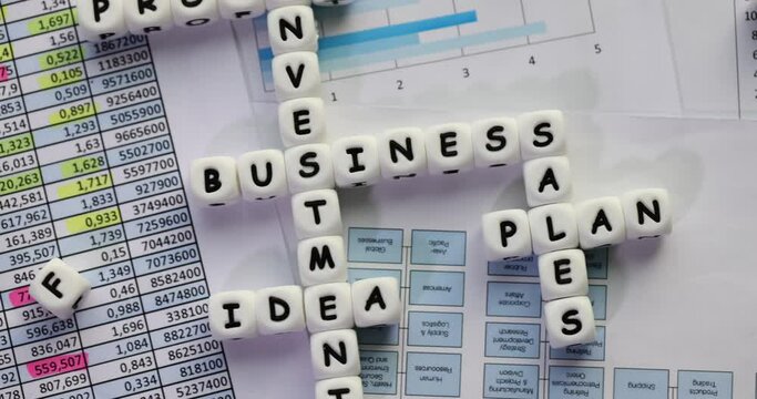 Words design market business investment sales and financial report