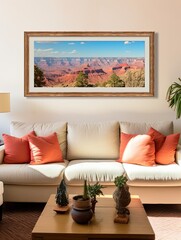 Grand Canyon Landscapes: Majestic Panoramic Vista Wall Art Featuring Scenic Canyon Views