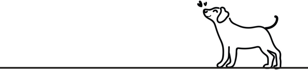 cute dog illustration ready. for wall decoration or as a background. Crayon outline drawing style. Hand drawn trendy Vector illustration