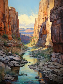 Colorado River Scenes - Riverside Painting of Grand Canyon Landscapes
