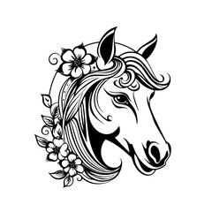 magic horse art vector design, isolated in white background	