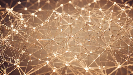  Wireframe connectivity mesh geometric network tech background concept.. AI generated image, ai