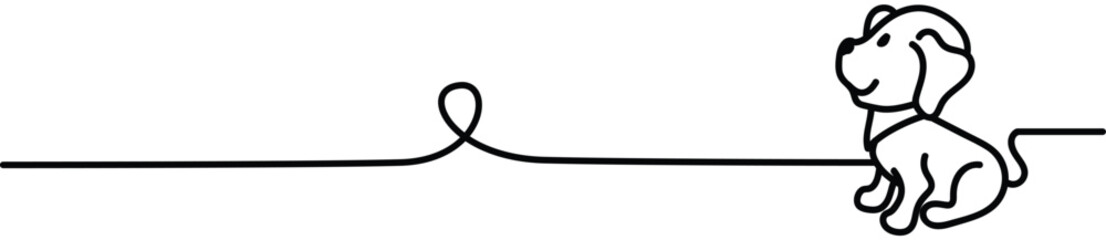 cute dog illustration ready. for wall decoration or as a background. Crayon outline drawing style. Hand drawn trendy Vector illustration