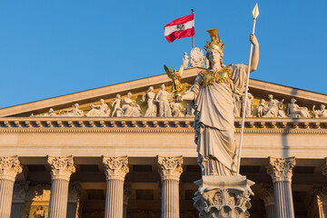 Austrian parliament building in Vienna, Austria